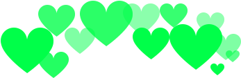 Neon Green Hearts Pattern PNG image