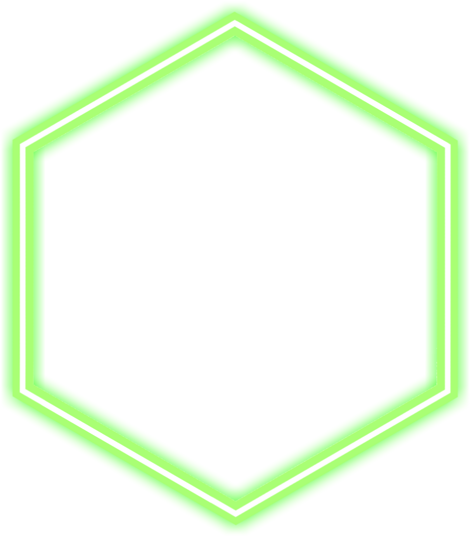 Neon Green Hexagon Outline PNG image