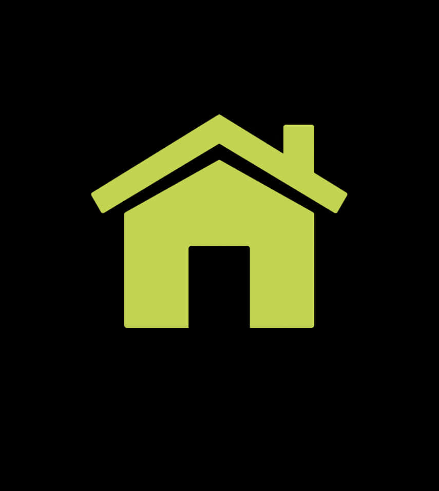Neon Green Home Iconon Black Background PNG image