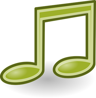 Neon Green Music Note PNG image