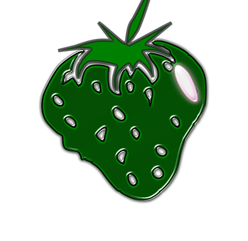 Neon Green Strawberry Illustration PNG image