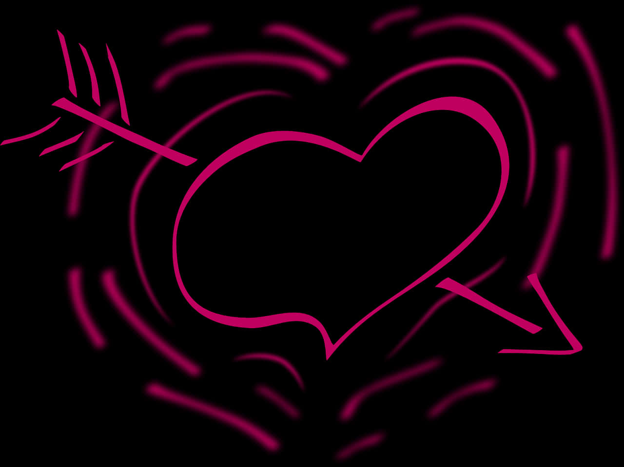 Neon Heart Arrow Tattoo Design PNG image