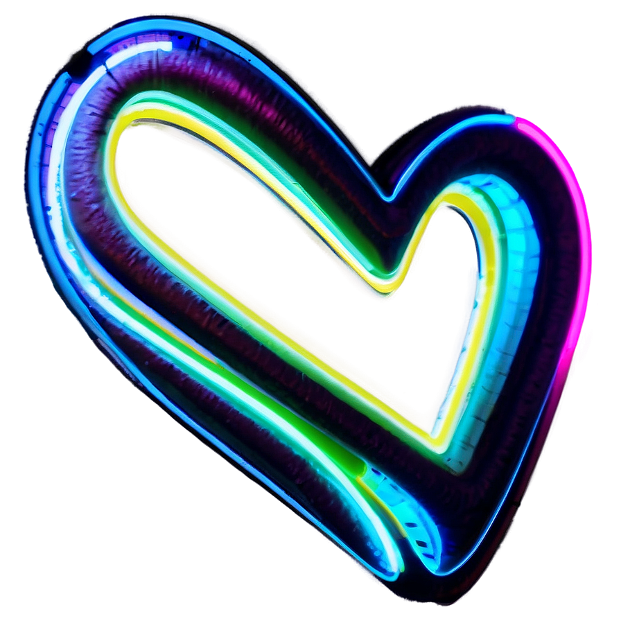 Neon Heart Art Png Nks PNG image