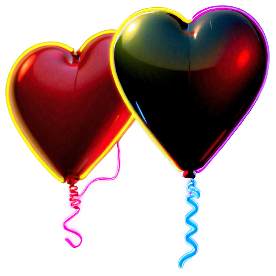 Neon Heart Balloon Png 80 PNG image