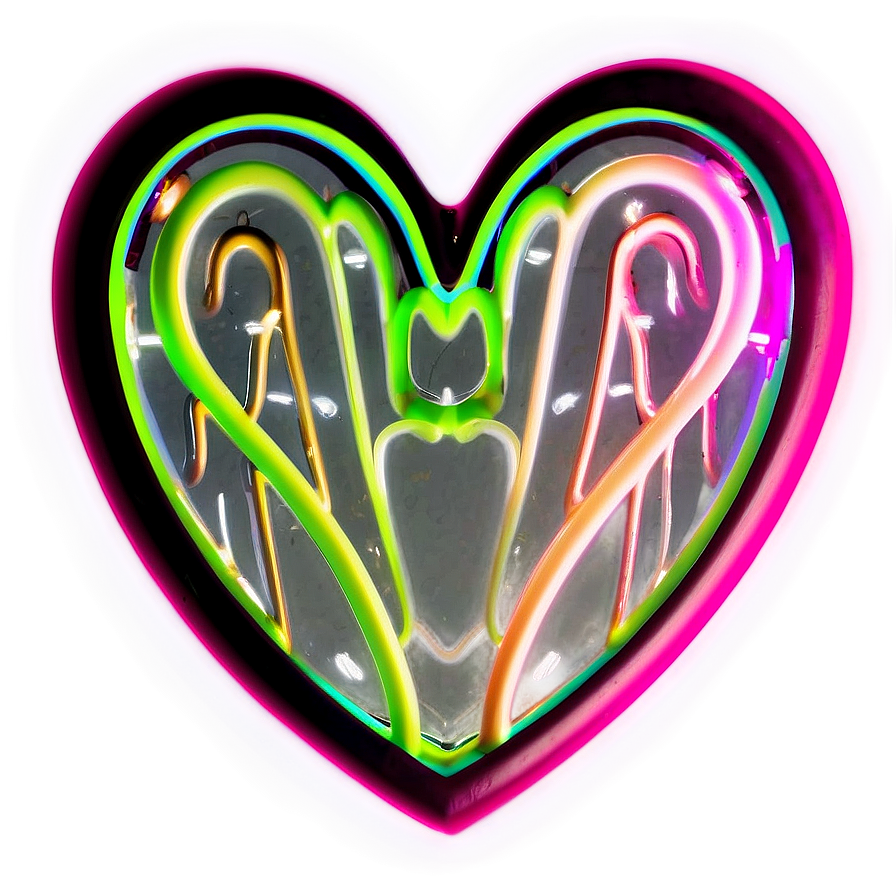 Neon Heart Clipart Glow Png 8 PNG image