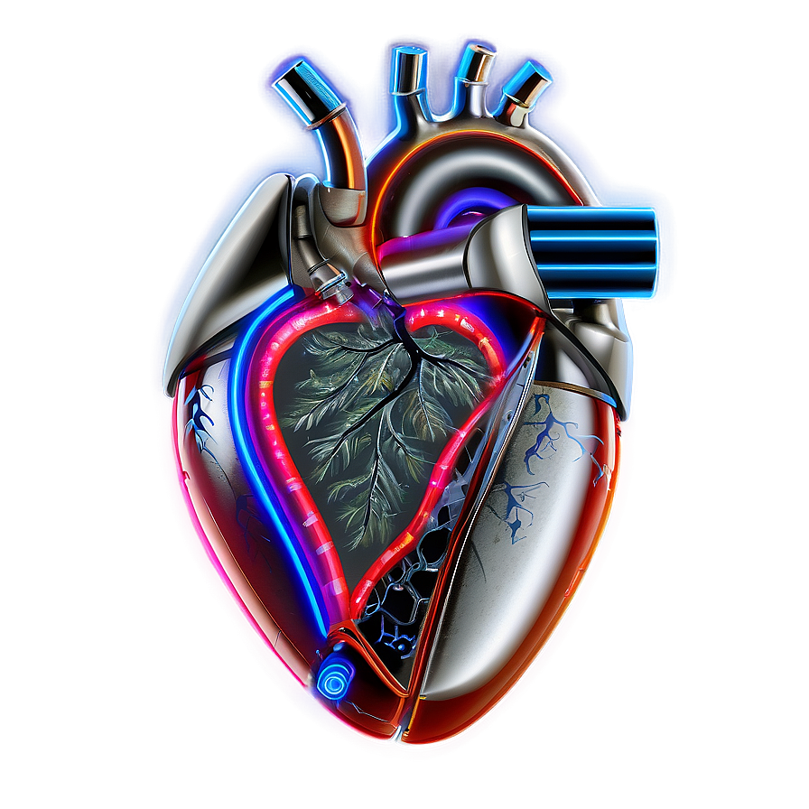 Neon Heart D PNG image