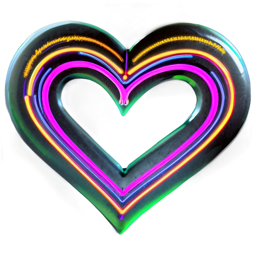 Neon Heart Design Png Crx PNG image