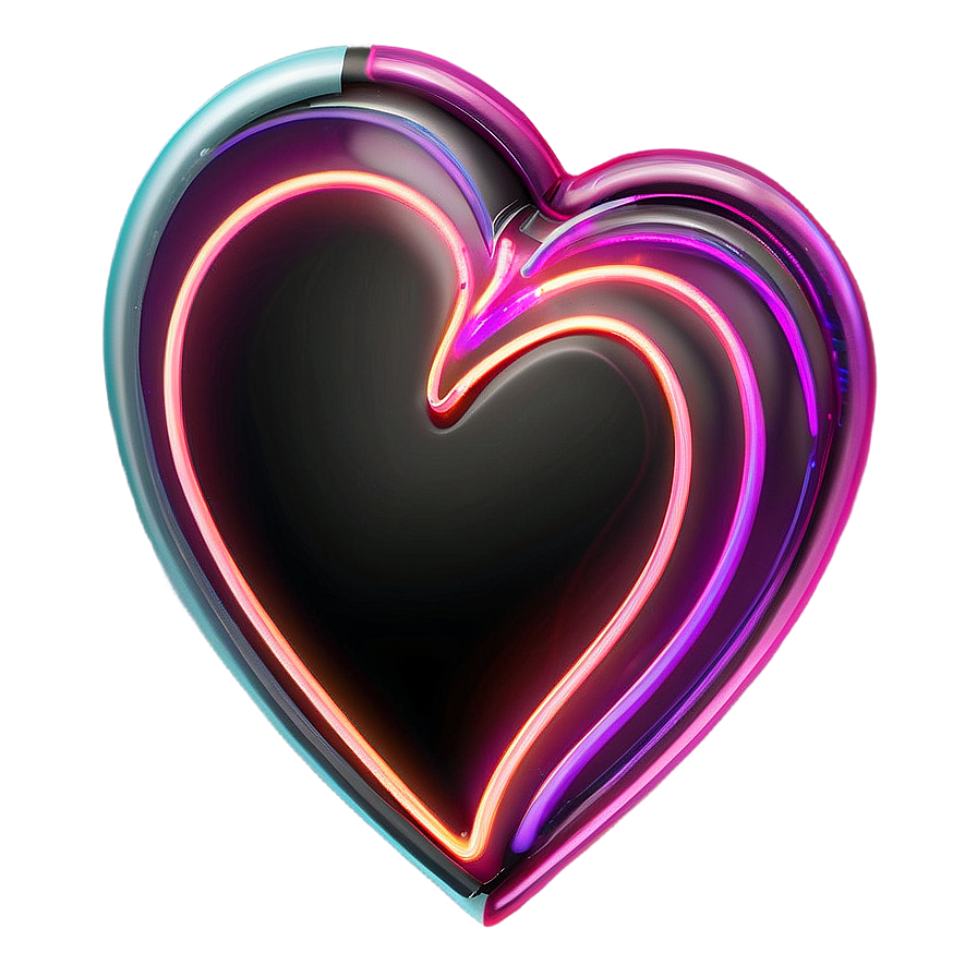 Neon Heart Emoji Png 64 PNG image