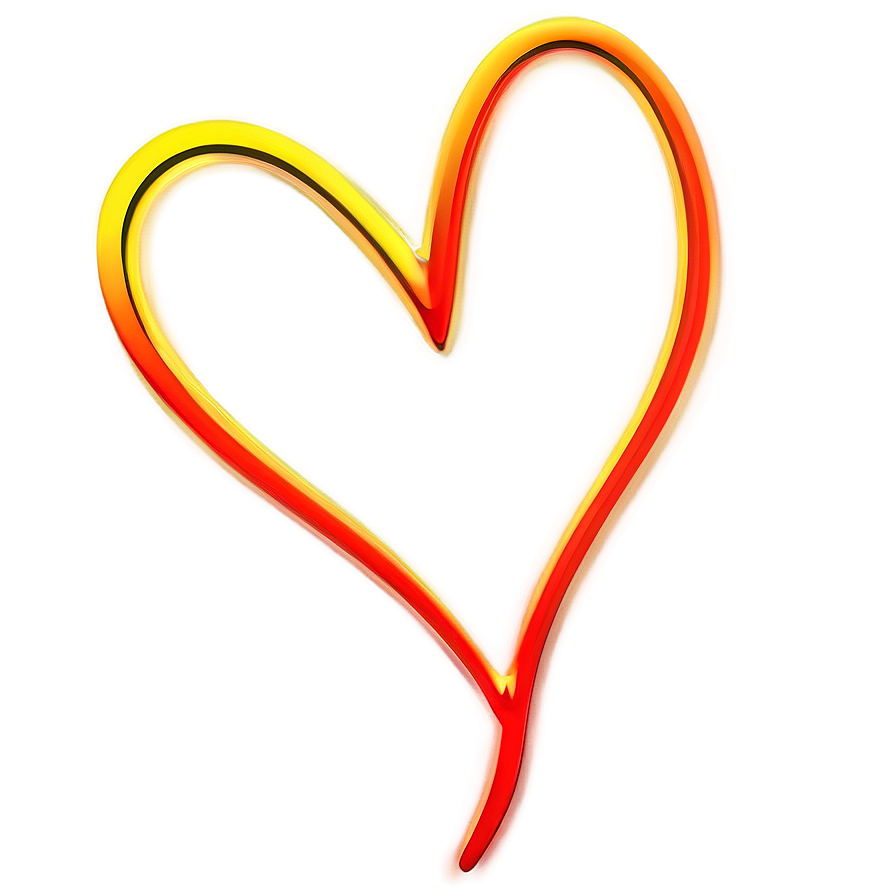 Neon Heart Outline Png 06122024 PNG image