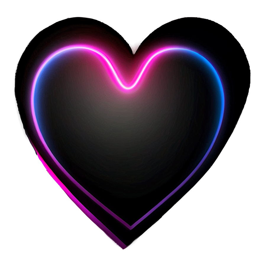 Neon Heart Shape Png 06122024 PNG image