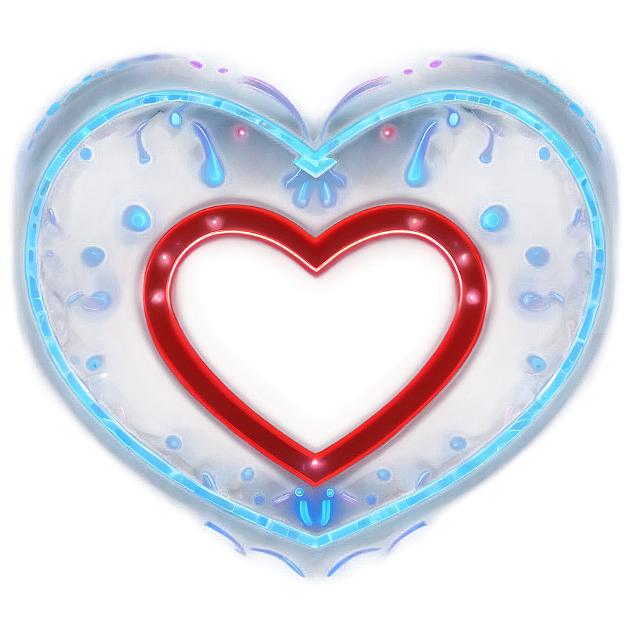 Neon Heart Vector Png 06132024 PNG image