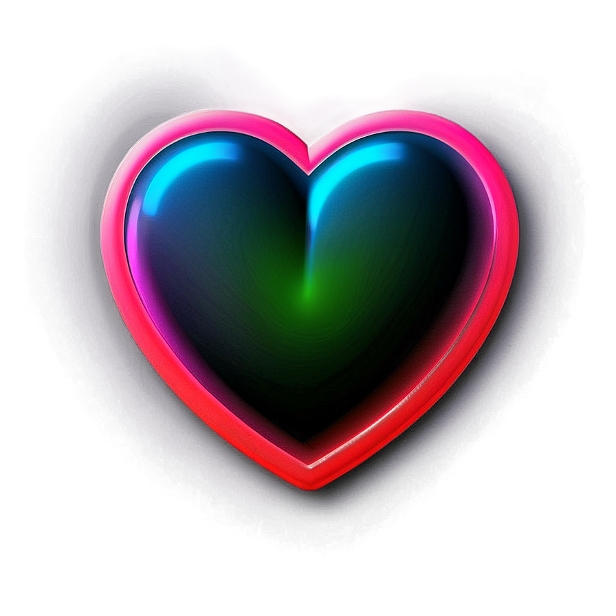 Neon Heart Vector Png 06132024 PNG image