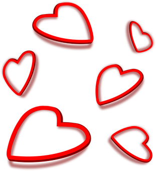 Neon Hearts Dark Background PNG image