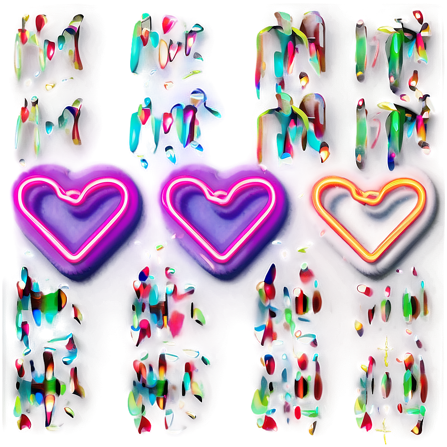 Neon Hearts Png Ctk PNG image