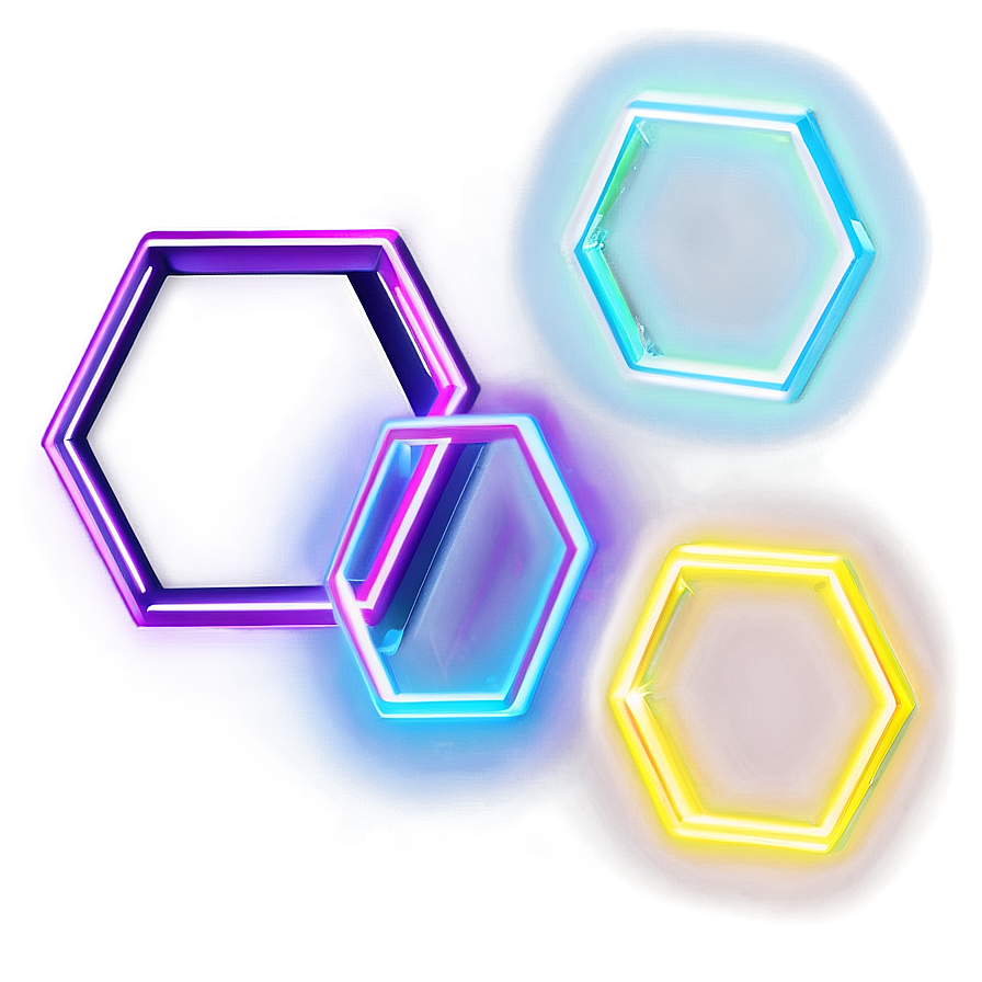 Neon Hexagon Outline Png Orb15 PNG image