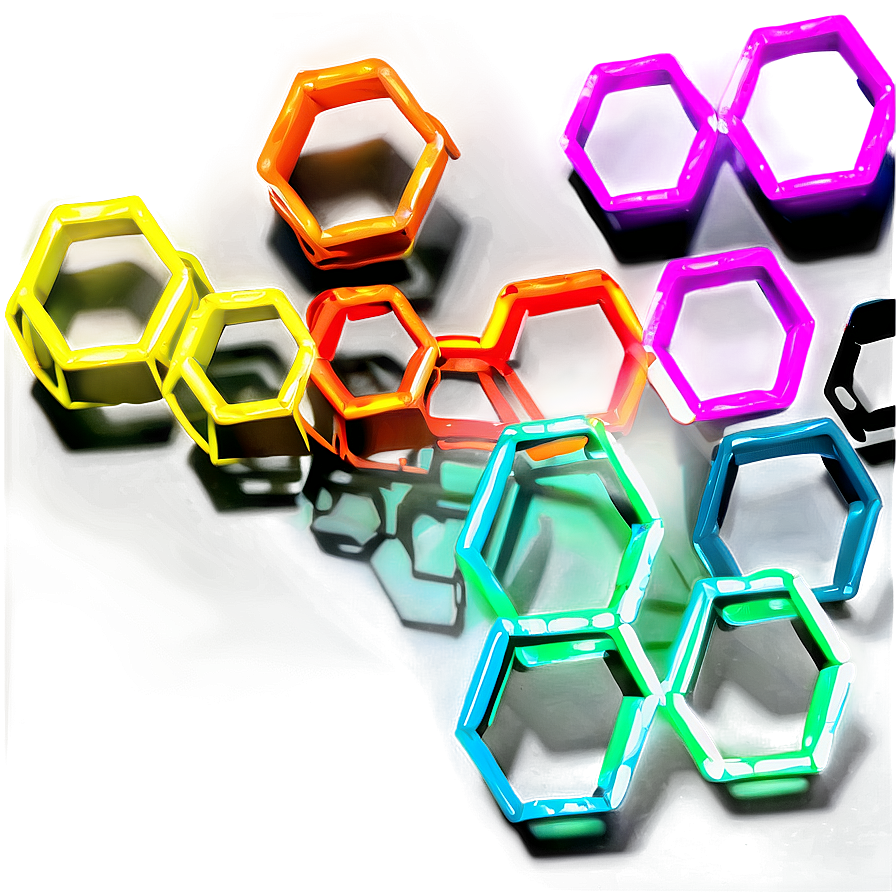 Neon Hexagon Pattern Png 06202024 PNG image