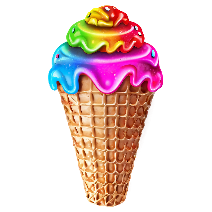 Neon Ice Cream Cone Png 05252024 PNG image
