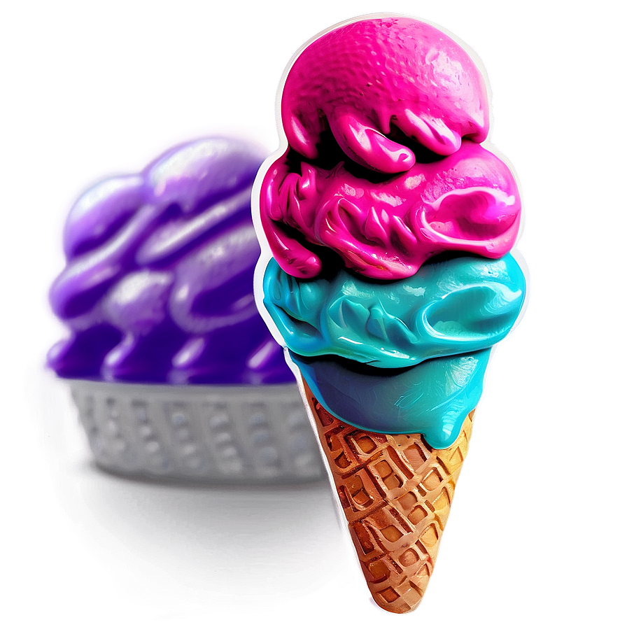 Neon Ice Cream Cone Png Uou66 PNG image