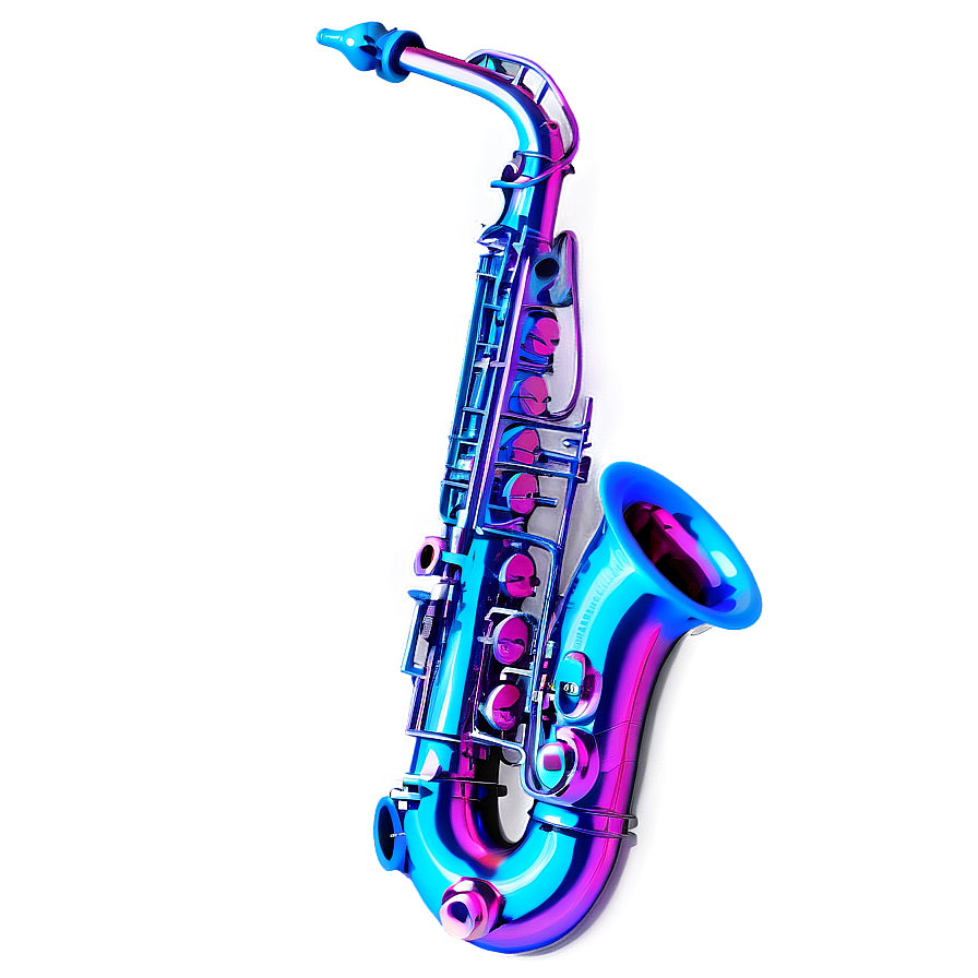 Neon Light Saxophone Png Bxo PNG image