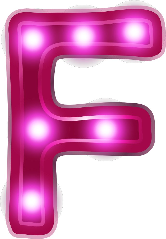 Neon Lit Letter F Graphic PNG image