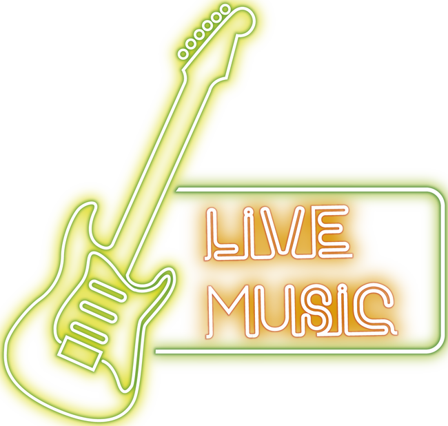 Neon Live Music Sign PNG image