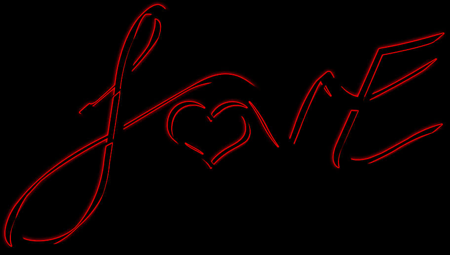 Neon Love Signature PNG image