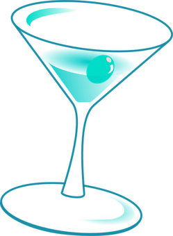 Neon Martini Glass PNG image