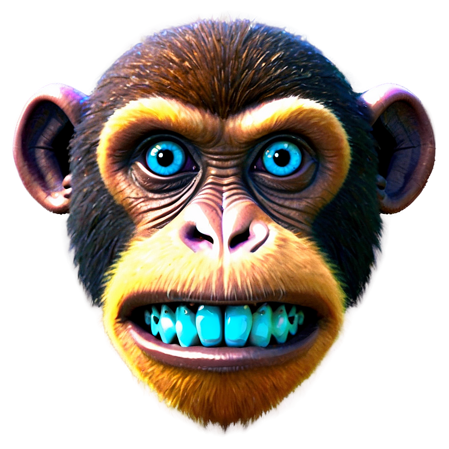 Neon Monkey Face Sign Png 5 PNG image