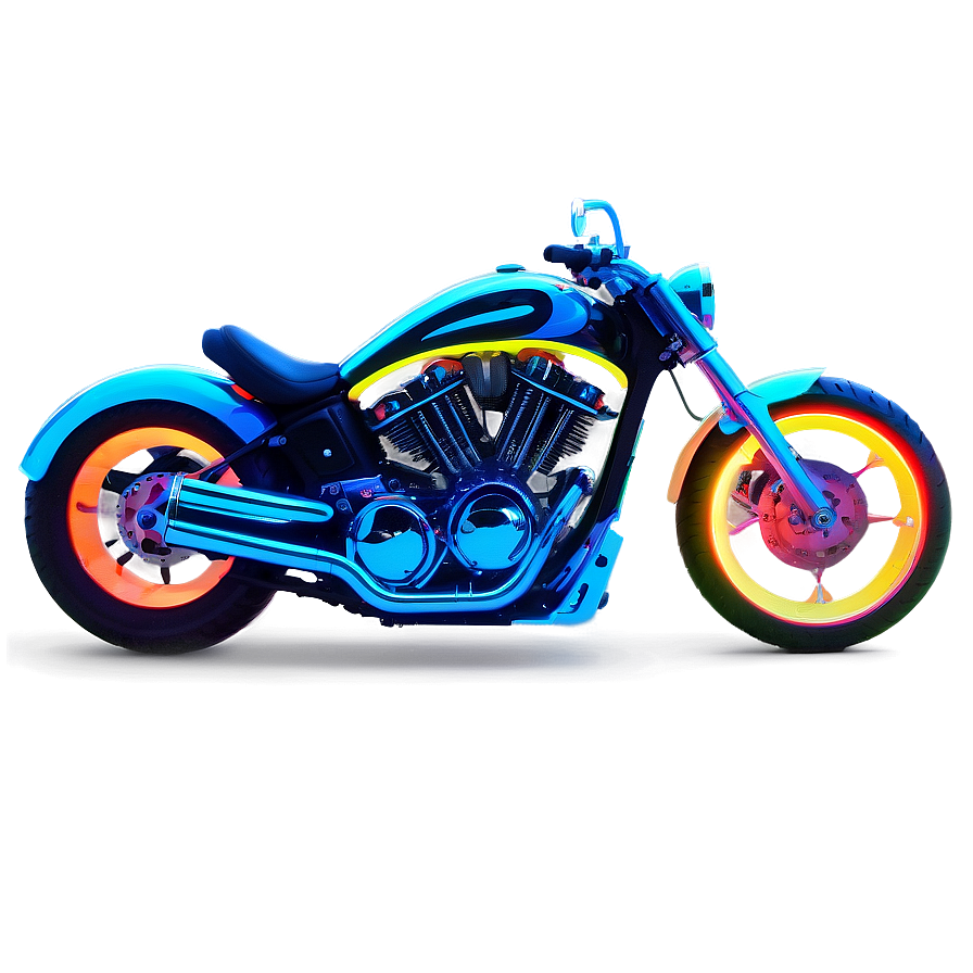 Neon Motorcycle Png Iin PNG image