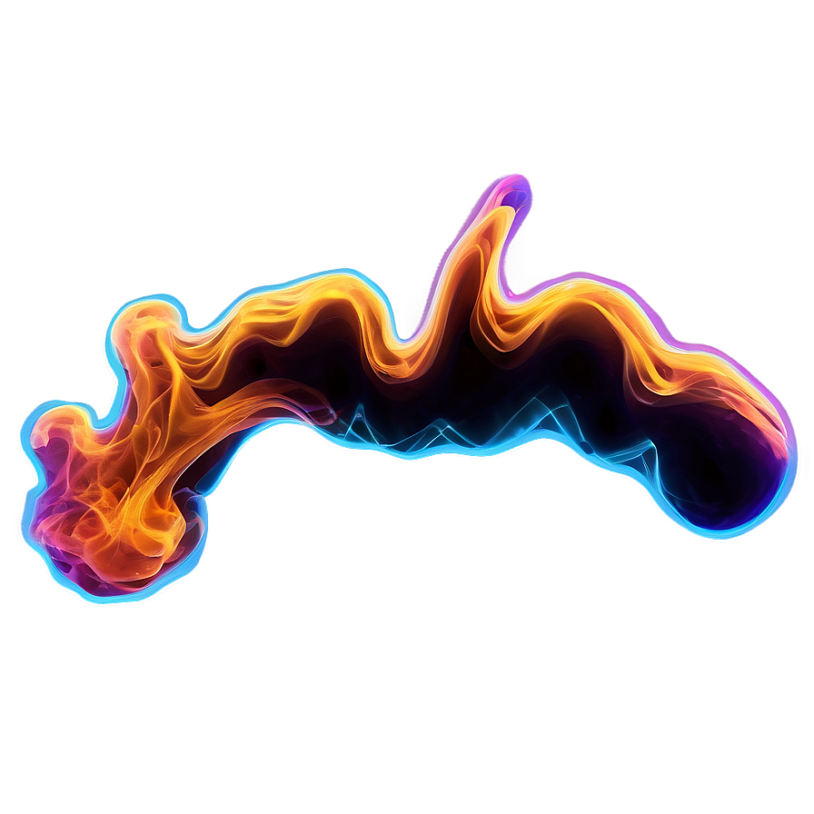 Neon Orange Smoke Wave Png 06262024 PNG image