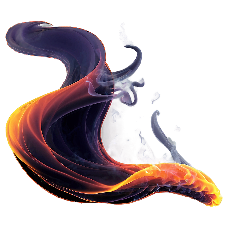 Neon Orange Smoke Wave Png 06262024 PNG image