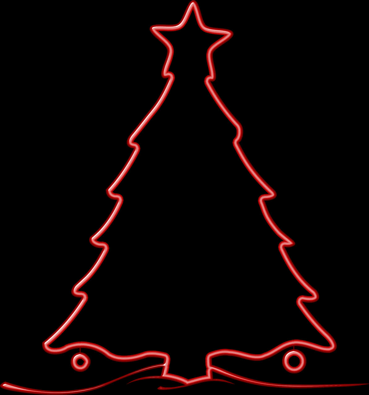 Neon Outline Christmas Tree PNG image