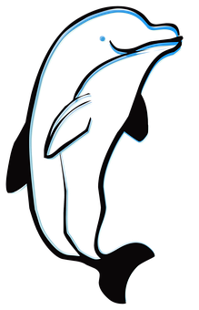 Neon Outline Dolphin Art PNG image