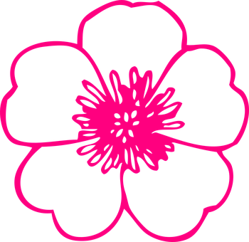 Neon_ Outline_ Flower_ Graphic PNG image