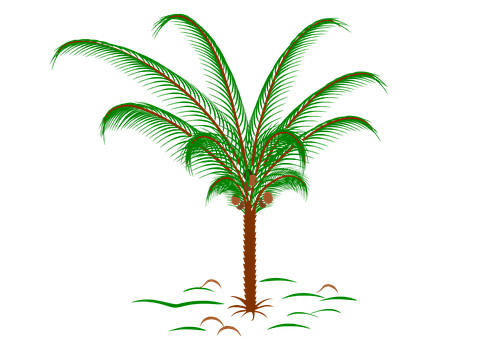 Neon Palm Tree Illustration PNG image