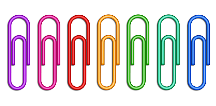 Neon Paperclips Colorful Array PNG image