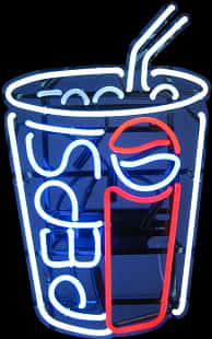 Neon Pepsi Cup Sign PNG image