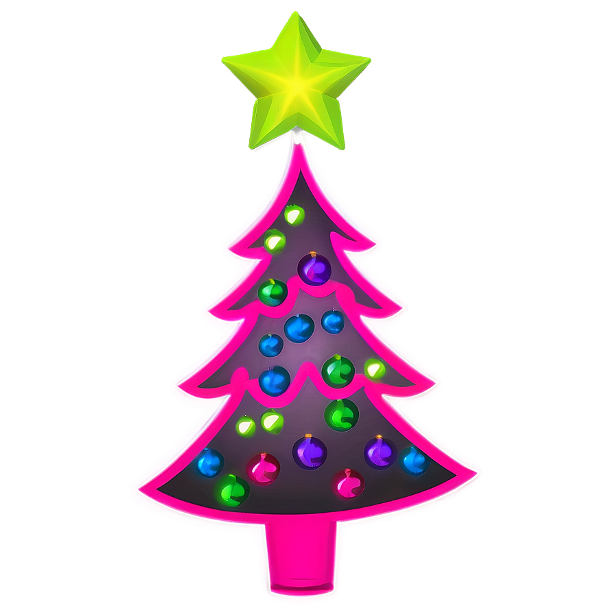 Neon Pink Christmas Tree Png 06122024 PNG image