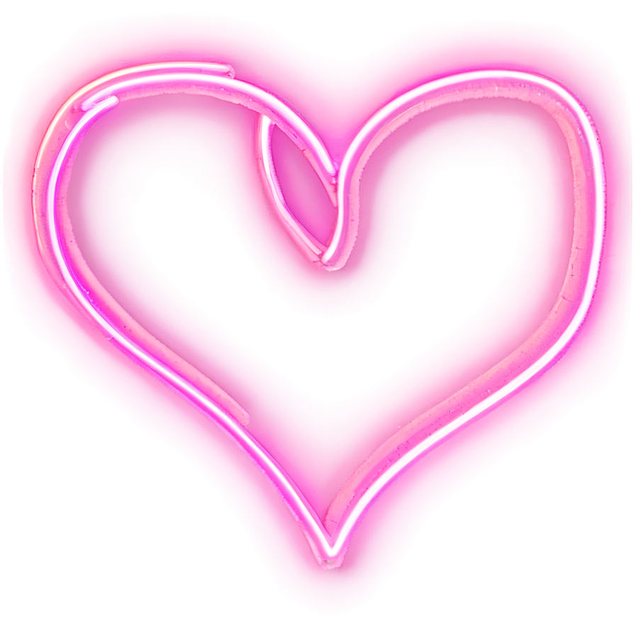 Neon Pink Heart Drawing Png 05232024 PNG image