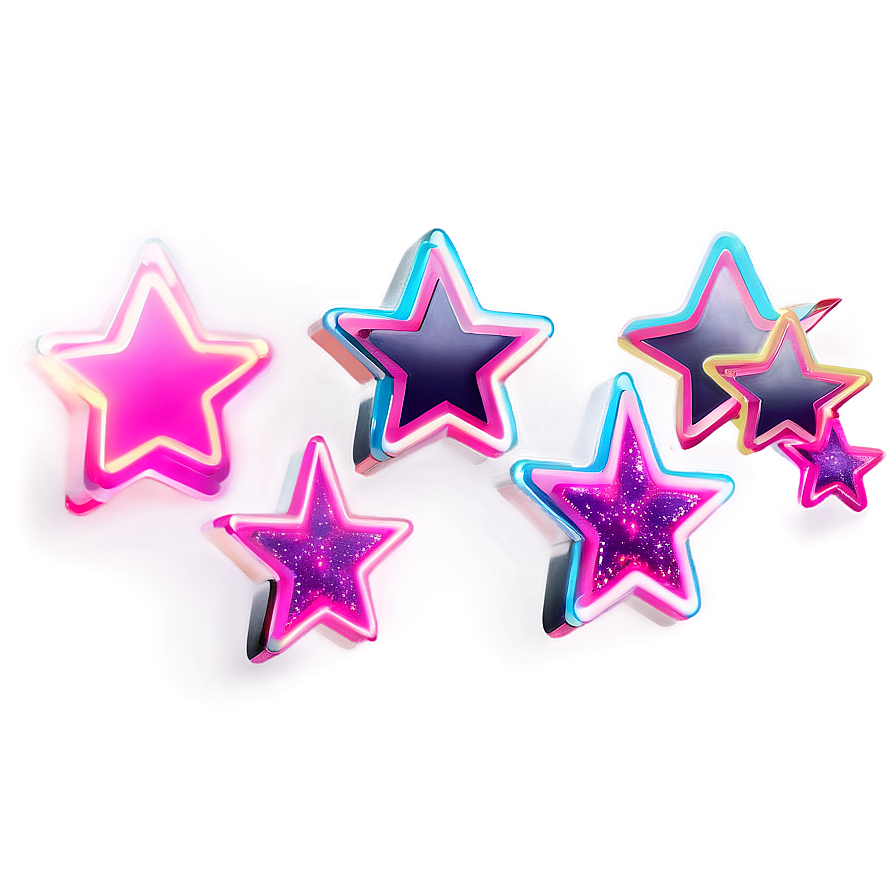 Neon Pink Stars Png 28 PNG image