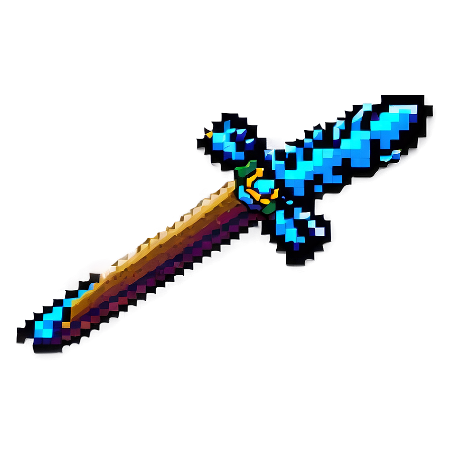 Neon Pixelated Sword Png 06242024 PNG image