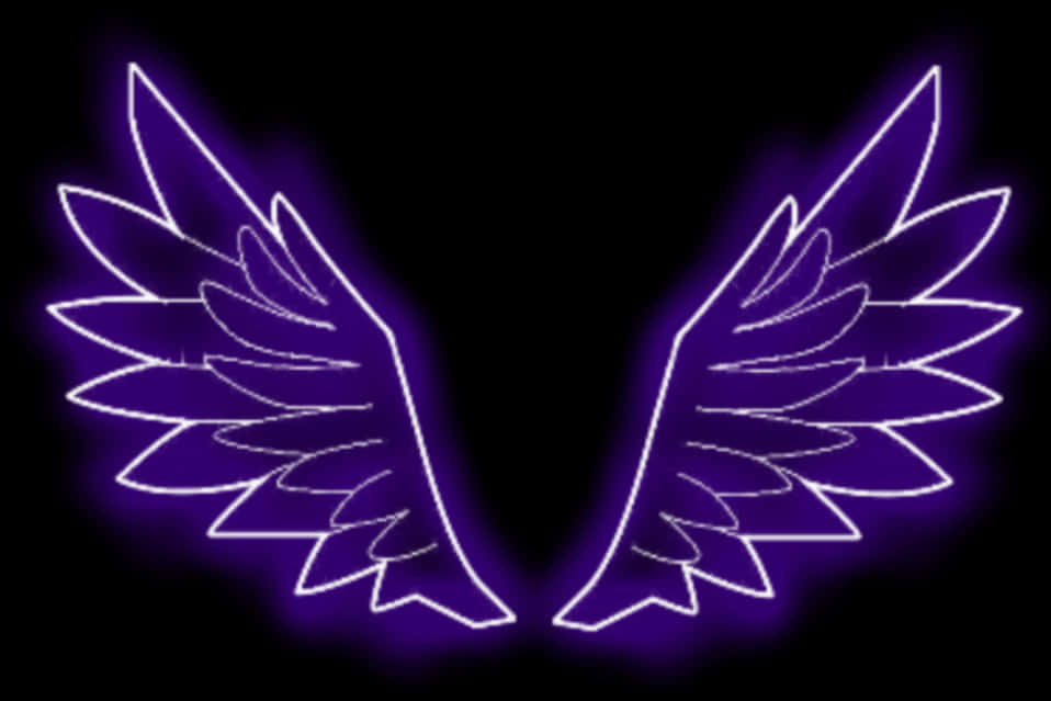 Neon Purple Angel Wings PNG image