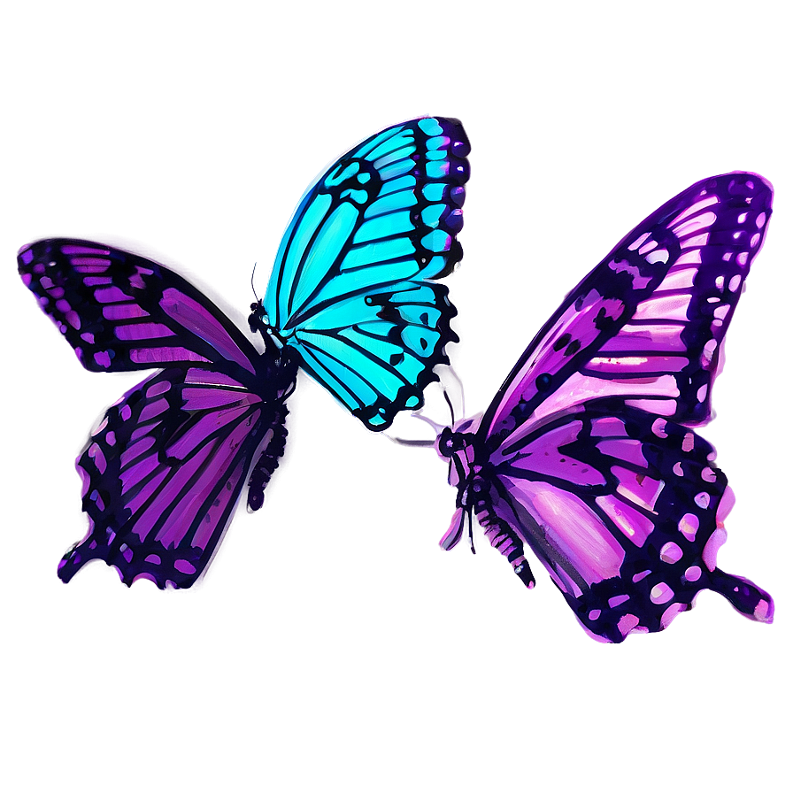 Neon Purple Butterfly Png 05232024 PNG image