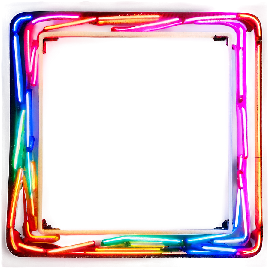 Neon Rectangle Border Png Qlx PNG image