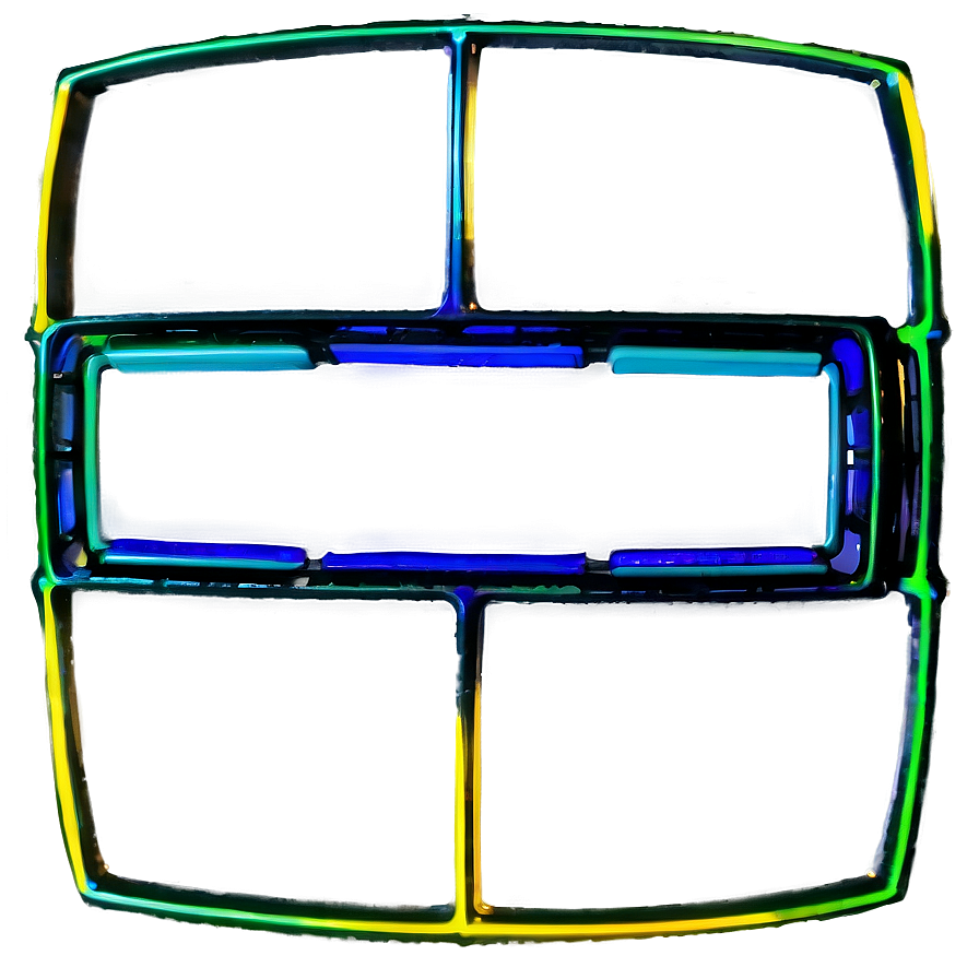 Neon Rectangle Outline Png 06272024 PNG image