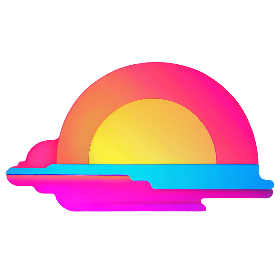 Neon Retro Sunset Design Png 06252024 PNG image