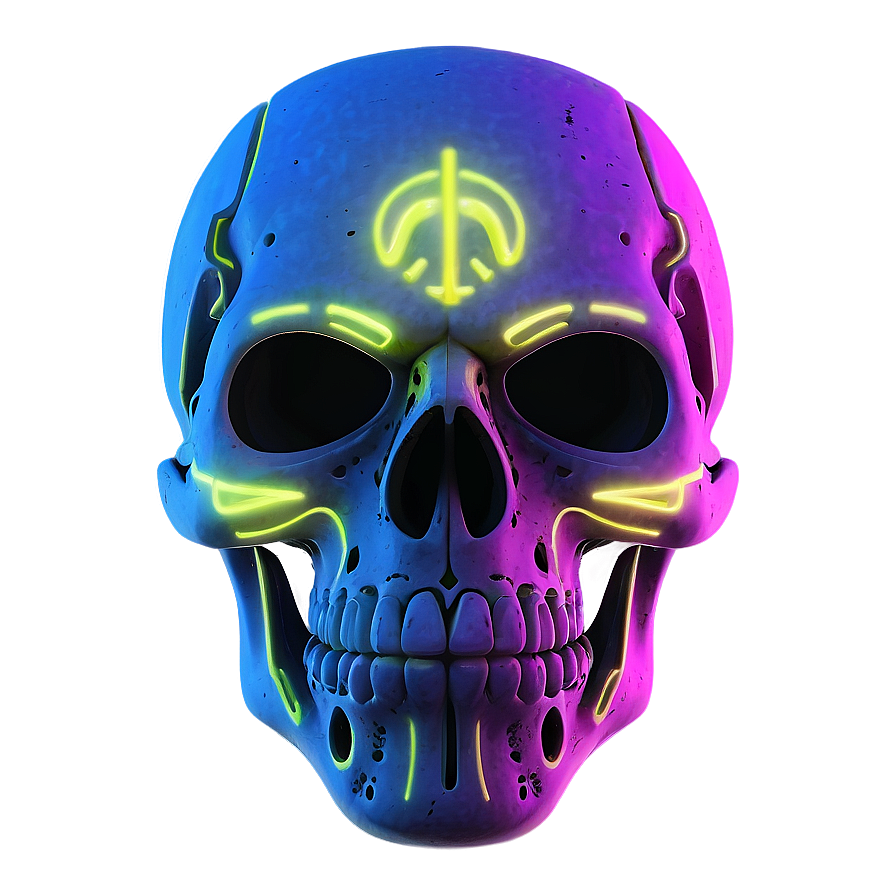 Neon Skull Face Symbol Png Cih14 PNG image