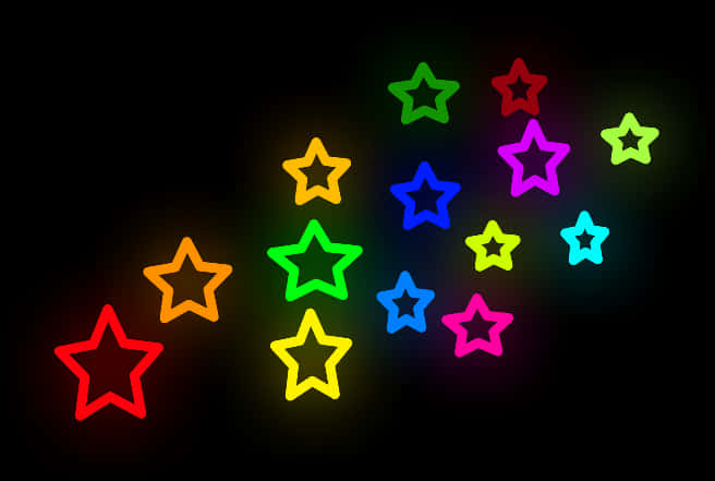 Neon Star Pattern Background PNG image