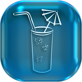 Neon Style Cocktail Icon PNG image