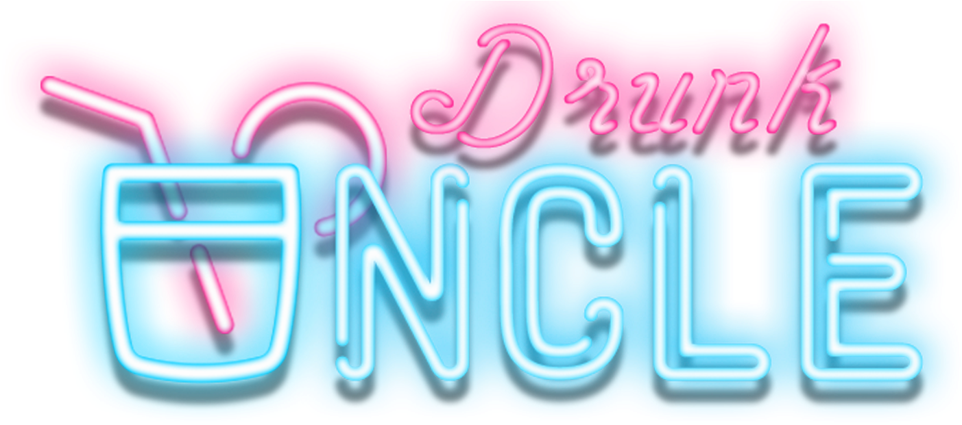 Neon Style Drunk Uncle Text Graphic PNG image